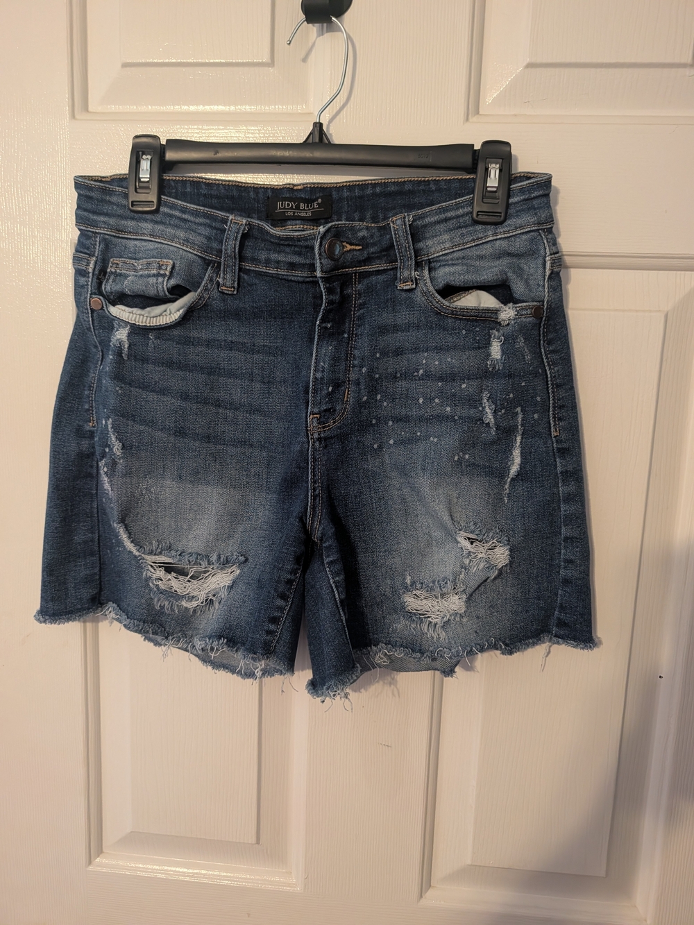 Women's Distressed Denim Shorts - Blue